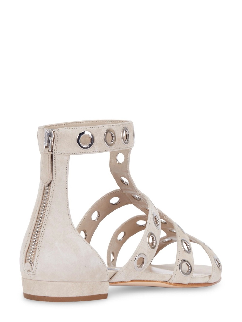 Prada Beige Gladiator Sandals with Silver Eyelets - Picture 4 of 7